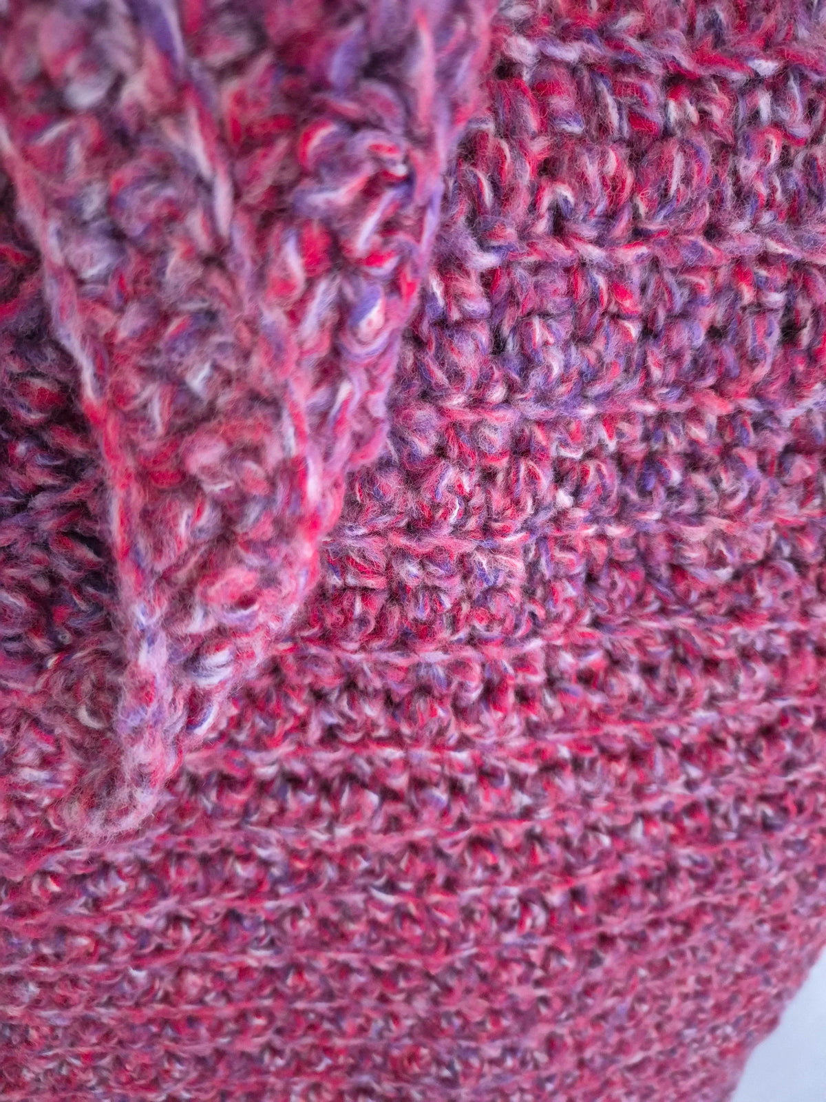 Handmade Pink Crochet Baby Blanket – Chunky Wool, Soft & Machine Washable