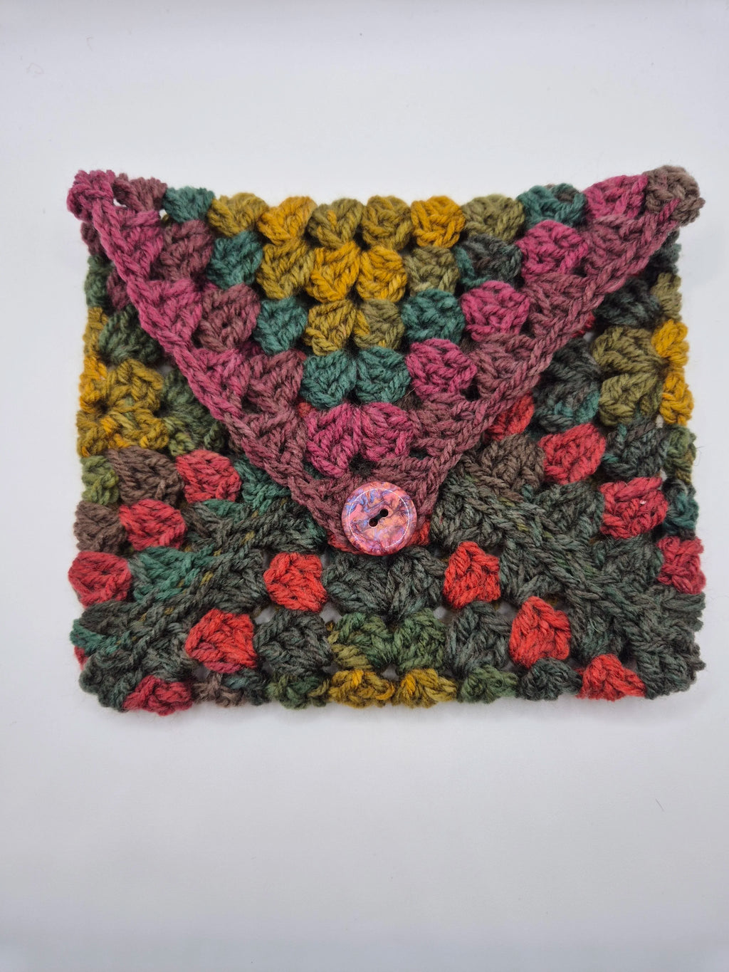 Crochet kindle sleeve, autumn colours