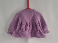 Vintage knitted baby girl lilac cardigan, 6 to 12 months