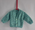 Hand knitted baby boy cardigan, Aqua marine