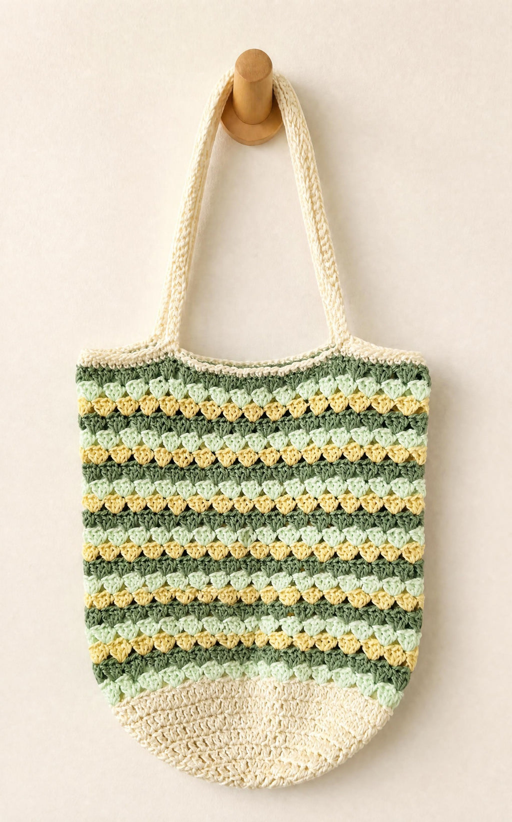 The summer striped cotton crochet market bag
