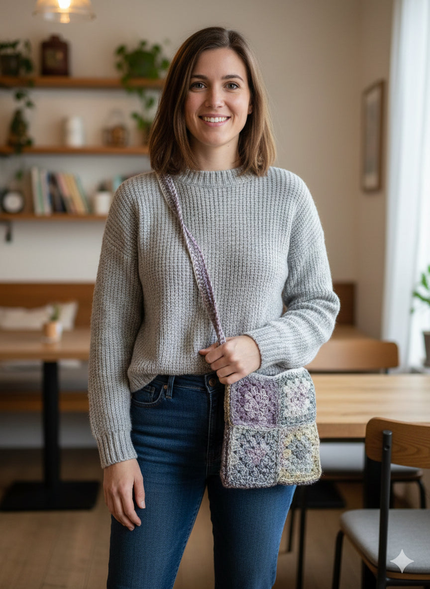 Handmade Crochet Tote Bag, Autumn range - Autumn colour scheme