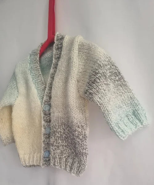 Hand knitted baby cardigan, 3 to 6 months - Christening gifts