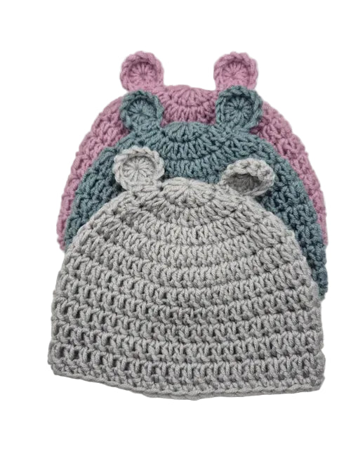 Crochet Teddy Bear Baby Beanie Hat