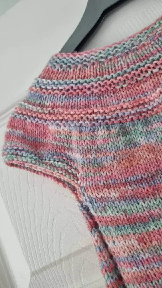 Hand knitted short sleeve cardigan to fit 2-3 years