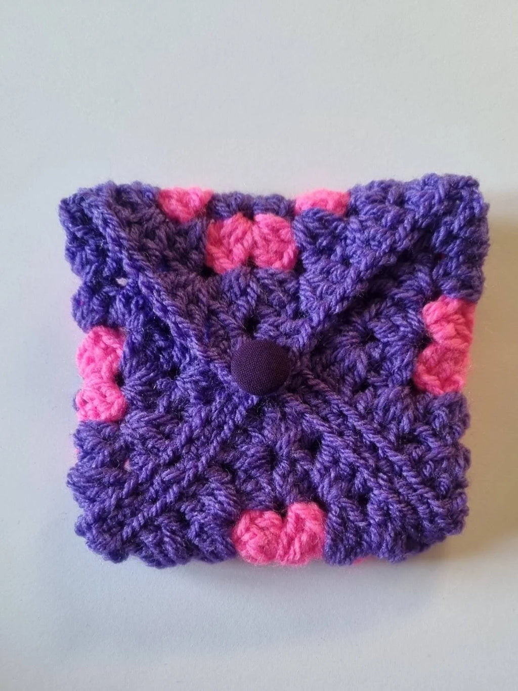 Granny square crochet purse wallet, credit card purse