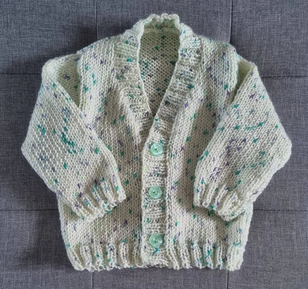 Hand knitted cardigan 0 to 6 months, Gender Neutral Gift