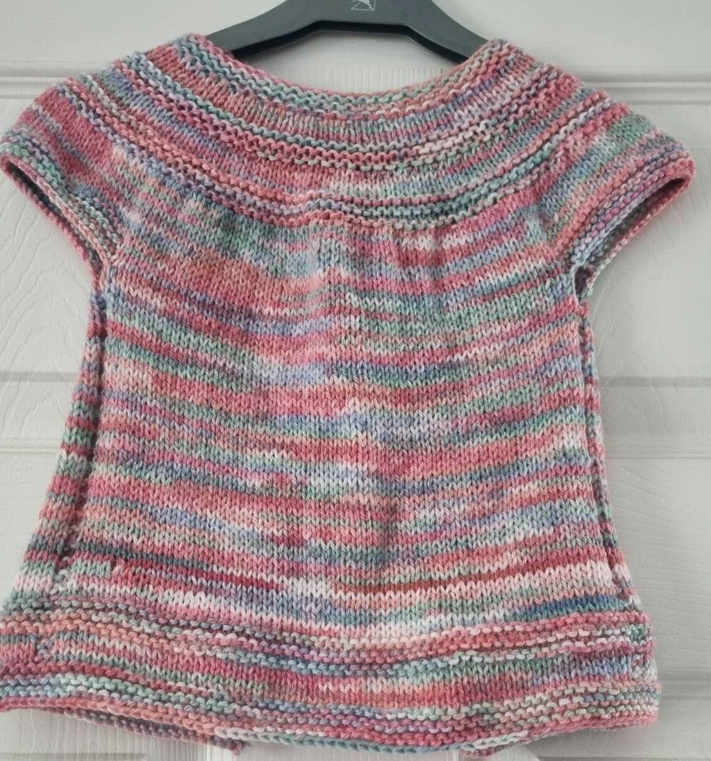 Hand knitted short sleeve cardigan to fit 2-3 years