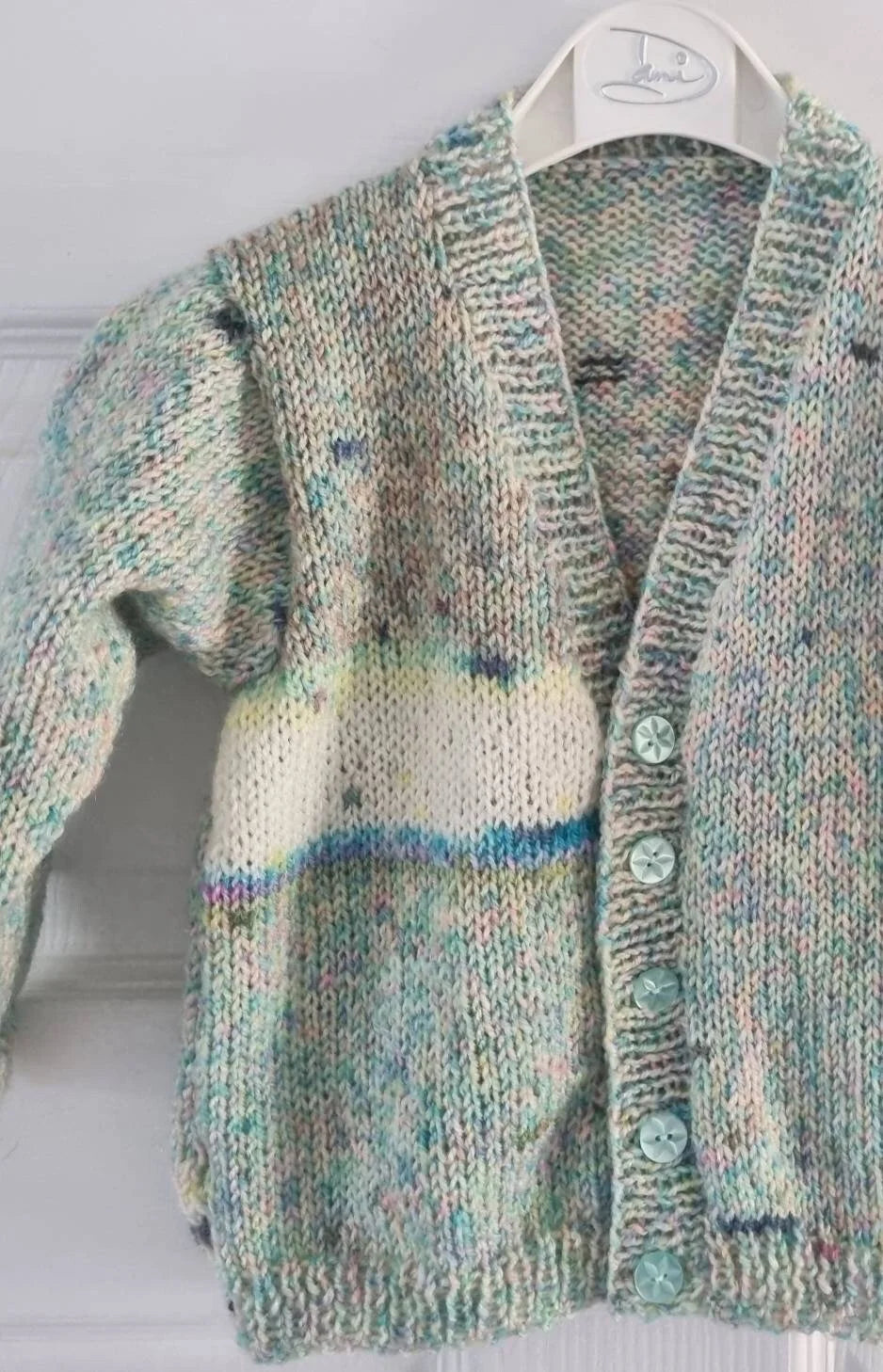 12-18 months cardigan, aqua cream, multicoloured, baby girl/boy