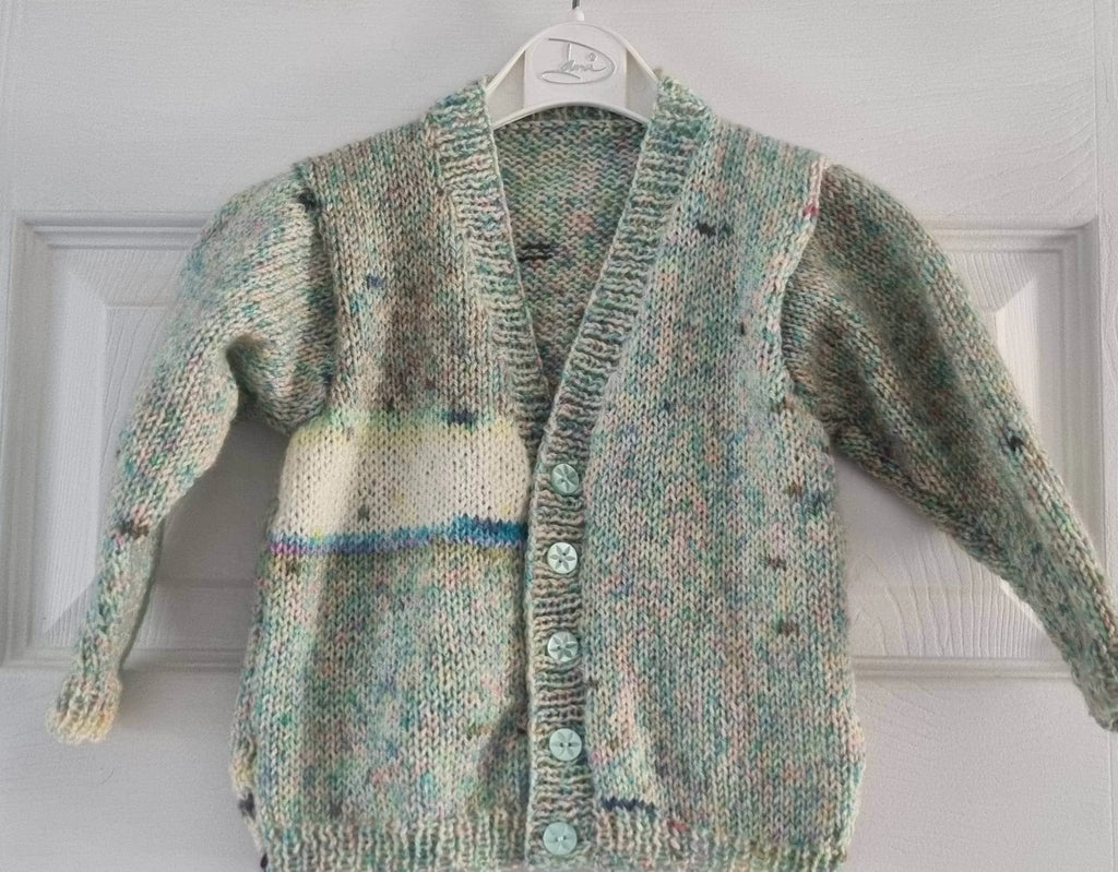 12-18 months cardigan, aqua cream, multicoloured, baby girl/boy
