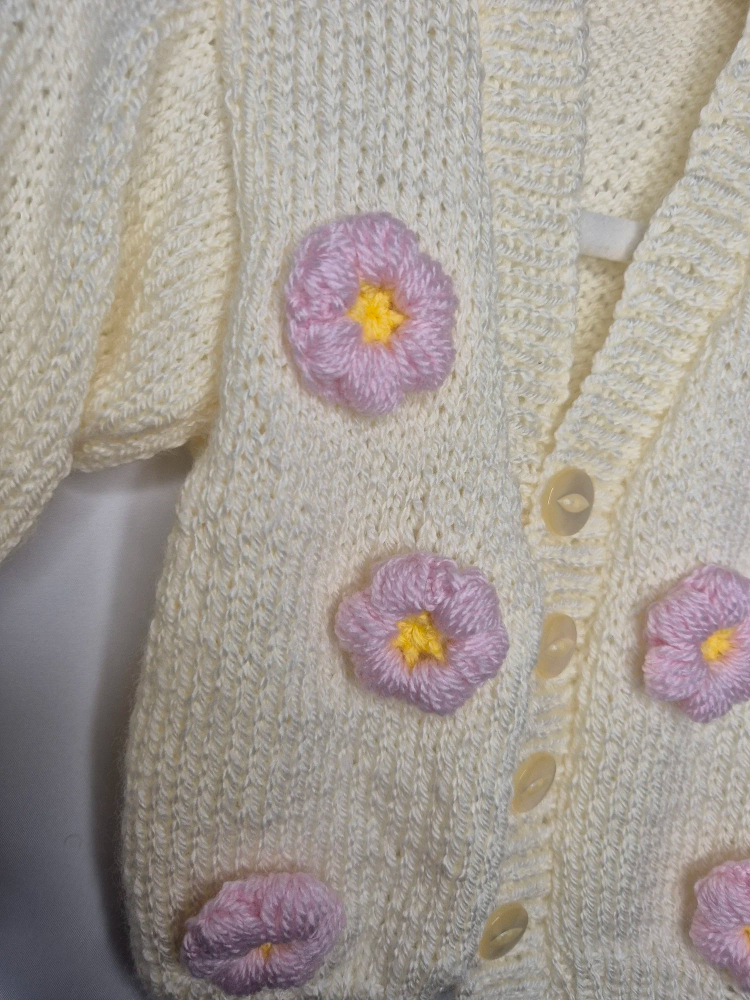 Crochet Flower baby cardigan