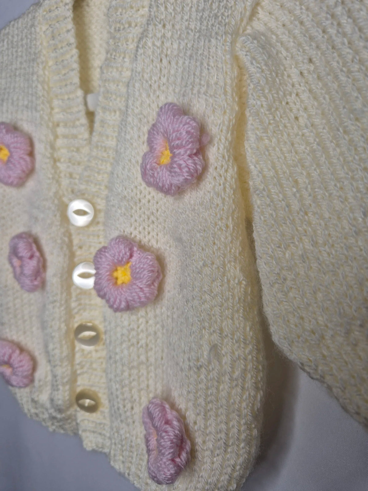 Crochet Flower baby cardigan