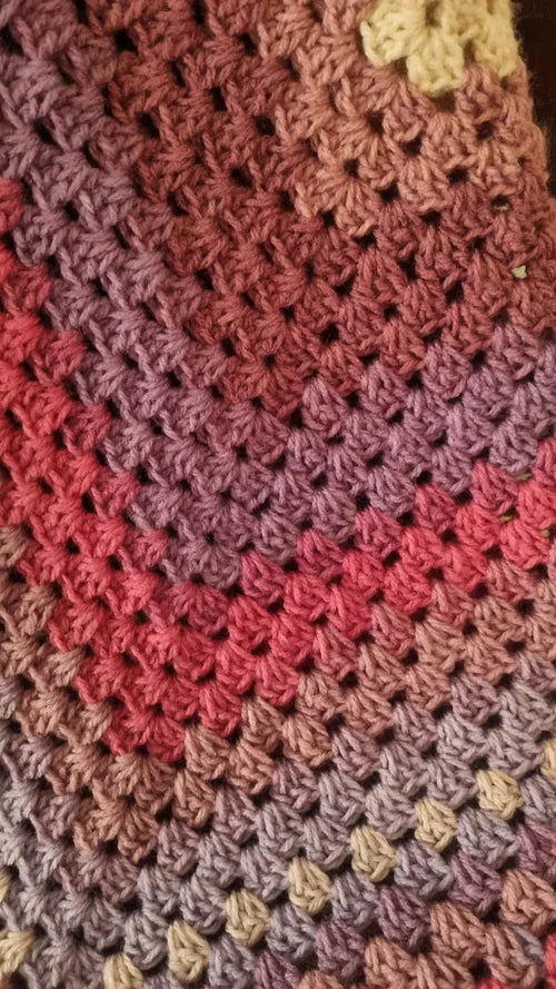 Pink & Purple Crochet Baby Blanket, Granny squares Design