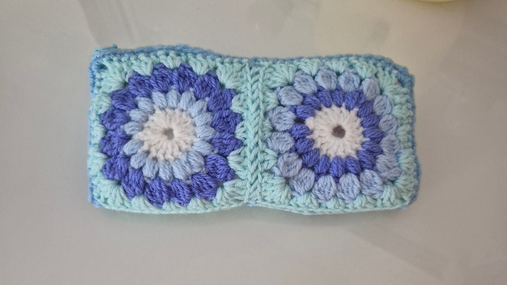 Sea glass crochet make up bag