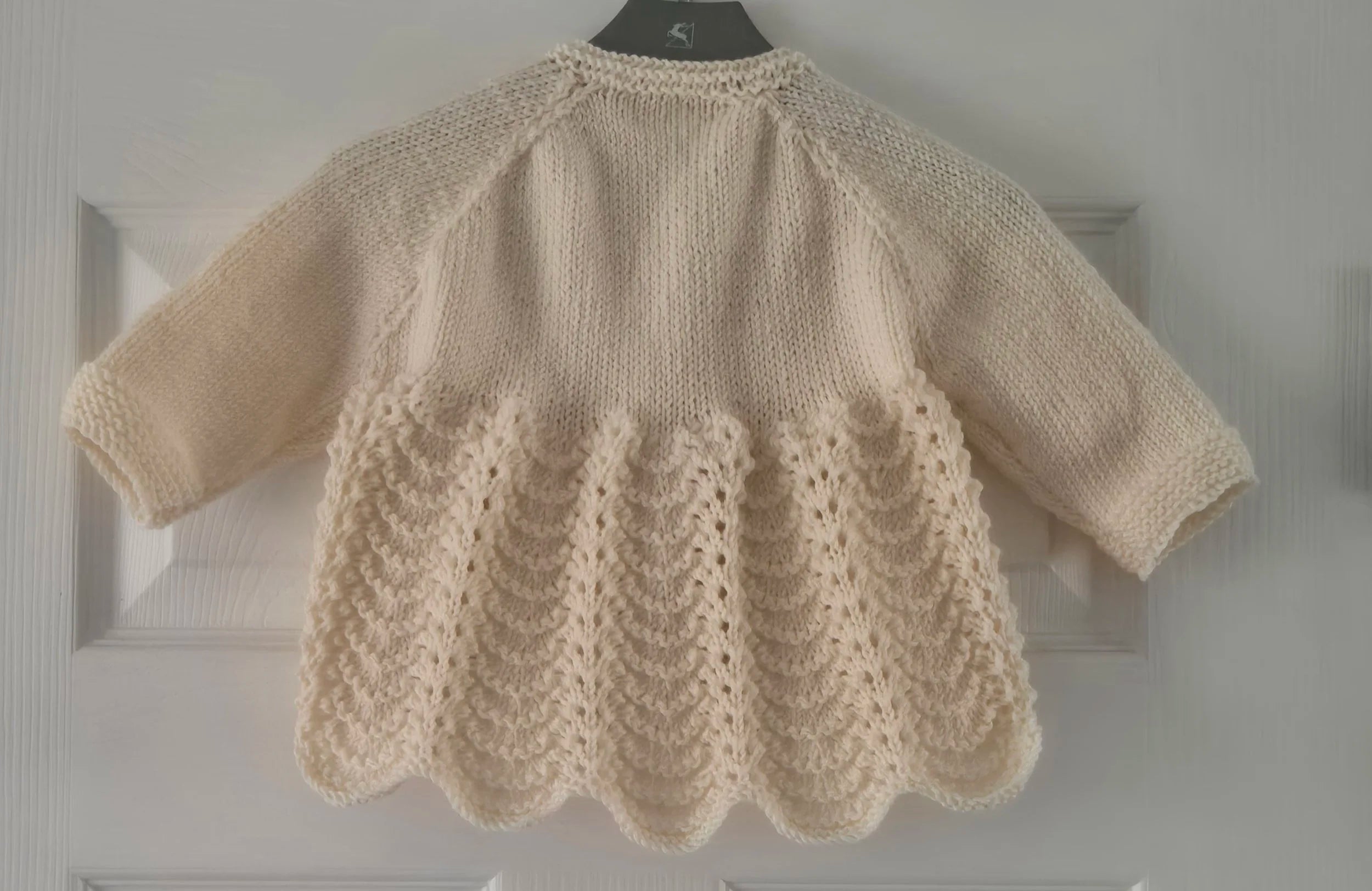Vintage baby cardigan, Ivory (newborn to 3 months)