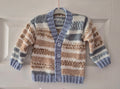 6-12m baby boy cardigan, Hand Knitted