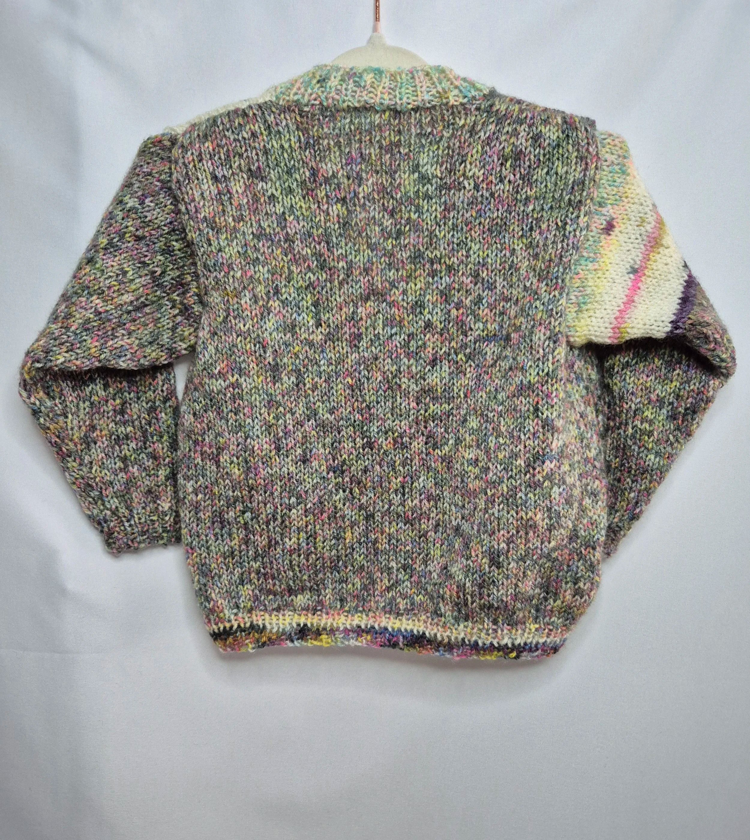 Hand knitted gender neutral cardigan, 12m to 2 years