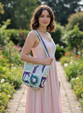 Handmade Cotton Crochet Tote, summer beach bag- Turquoise, aqua marine