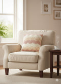 Handmade Crochet Cushion Cover - ripple design / neutral colours