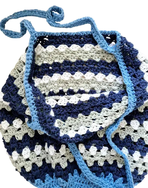 The Seaside Stripe Cotton Crochet Market Bag