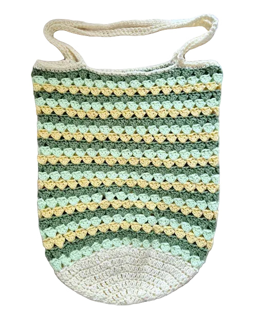 The summer striped cotton crochet market bag